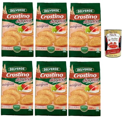 Buitoni Crostino con farina Integrale Croutons mit Vollkornmehl Snacks 6x 300g reich an Ballaststoffen + Italian Gourmet polpa 400g von Italian Gourmet E.R.