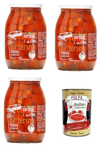 CARBONE – Datterino Rosso Naturale Naturrot Datterino 3x 1KG.+ Italian Gourmet polpa 400g von Italian Gourmet E.R.