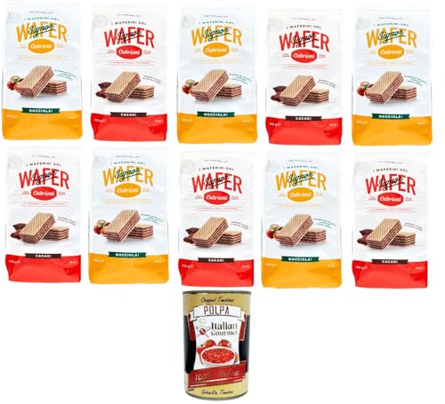 Cabrioni Testoaket i waferini del signor cabrioni wafer nocciola & Cacao! Cabrioni Mr. Cabrionis Waffeln Haselnuss- und Kakaowaffeln!10x400 g+ Italian Gourmet polpa 400g von Italian Gourmet E.R.