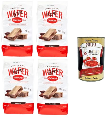 Cabrioni i waferini del signor cabrioni wafer cacao! Mr. Cabrionis Waffeln Kakaowaffeln! 4x400gr + Italian Gourmet polpa 400g von Italian Gourmet E.R.