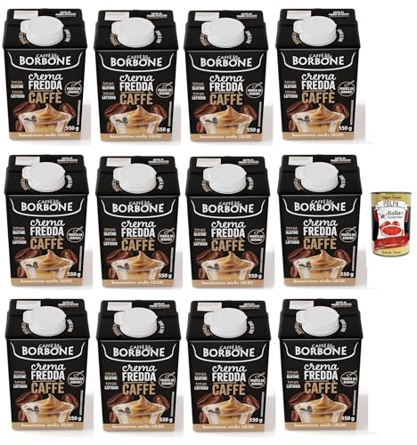 Caffè Borbone Kaffeecreme - Sahne auf Milchbasis mit laktosefreiem, löslichem Kaffee, langlebig UHT - laktose- und glutenfrei 12x 550-Gramm-Kartonpackung + Italian Gourmet polpa 400g von Italian Gourmet E.R.