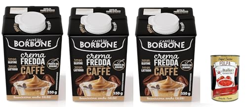 Caffè Borbone Kaffeecreme - Sahne auf Milchbasis mit laktosefreiem, löslichem Kaffee, langlebig UHT - laktose- und glutenfrei 3x 550-Gramm-Kartonpackung + Italian Gourmet polpa 400g von Italian Gourmet E.R.