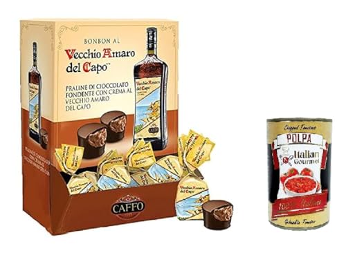 Caffo Schokoladenbonbon AL VECCHIO AMARO DEL CAPO Box 1 kg Dunkle Schokoladenpralinen gefüllt mit Creme mit Vecchio Amaro del Capo-Geschmackr+ Italian Gourmet polpa 400g von Italian Gourmet E.R.