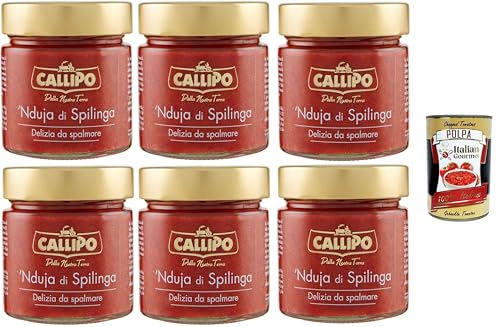 Callipo Nduja di Spilinga, Delizia da spalmare Nduja von Spilinga, köstlicher Aufstrich 6x200gr + Italian Gourmet polpa 400g von Italian Gourmet E.R.