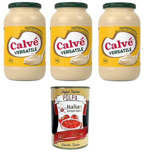 Calvè Maionese Versatile glutenfreie gastronomische Mayonnaise 3x 825ml+ Italian Gourmet Polpa 400g von Italian Gourmet E.R.