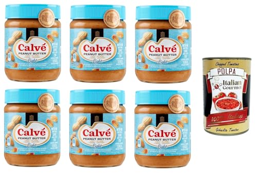 Calvè Peanut Butter Light Leichte Erdnussbutter 6x350gr + Italian Gourmet Polpa di Pomodoro 400g von Italian Gourmet E.R.