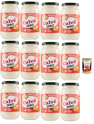 Calvé Zero, Maionische Salsa. Glutenfrei, -55% der Fette, Laktose -frei, Mayonnaise ohne Konservierungsstoffe und Farbstoffe,12x 430 ml + Italian Gourmet polpa 400g von Italian Gourmet E.R.