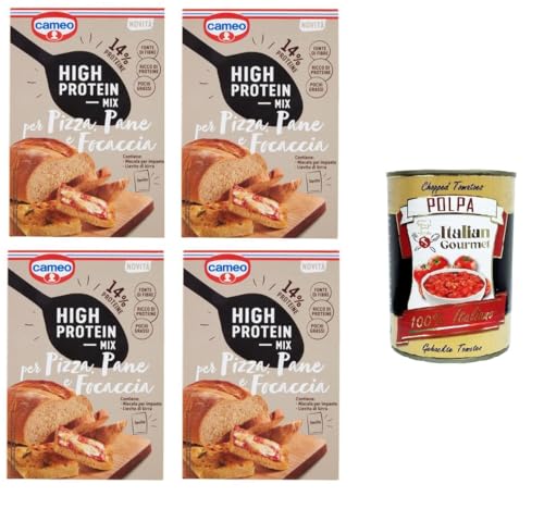 Cameo High Protein Mix für Pizza, Brot und Focaccia 4x 307 g+ Italian Gourmet polpa 400g von Italian Gourmet E.R.