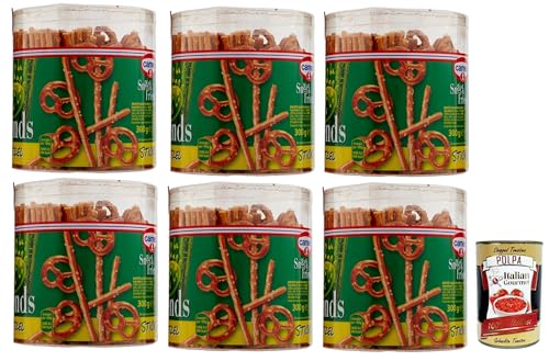 Cameo Snack Friends Sticks & Bretzel, Aperitif Treder, Mischung aus Stöcken und Bretzel alszianer mit Salzkörnern auf der Oberfläche, 6x 300 g + Italian Gourmet polpa 400g von Italian Gourmet E.R.