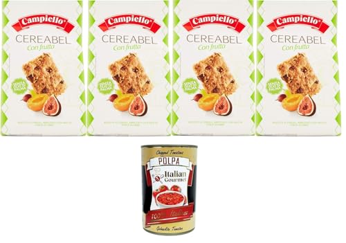 Campiello Cereabel biscotti frollini ai cereali con frutta senza olio di palma Cereabel Müsli-Mürbteigkekse mit Früchten ohne Palmöl 4x220 gr+ Italian Gourmet polpa 400g von Italian Gourmet E.R.