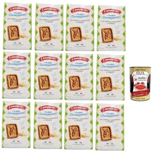 Campiello Frollini integrali con cereali integrali e crusca, Vollkornkekse mit Vollkorn und Kleie, biscuits cookies 12x 350g + Italian Gourmet polpa 400g von Italian Gourmet E.R.