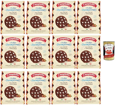 Campiello Il Frollino del Buongiorno con cacao e nocciole Shortbread mit Kakao und Haselnüssen, biscuits cookies 100% Italienische Kekse 12x 700g + Italian Gourmet polpa 400g von Italian Gourmet E.R.