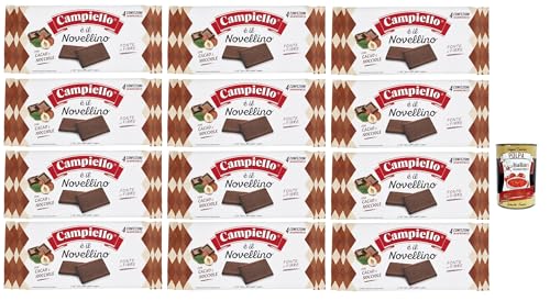 Campiello Novellino con cacao e nocciole, Kekse mit Kakao und Haselnüsse, 12x 350g Kuchen Butterkeks + Italian Gourmet polpa 400g von Italian Gourmet E.R.