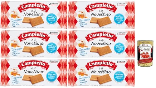 Campiello Novellino con latte fresco e miele di acacia Kekse mit frischer Milch und Akazienhonig biscuits cookies 100% Italienische Kekse 6x 350g + Italian Gourmet polpa 400g von Italian Gourmet E.R.