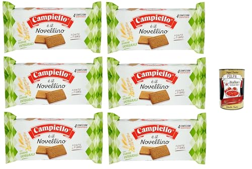 Campiello Novellino integrale, Kekse mit Vollkornmehl, 6x 360g Kuchen Butterkeks + Italian Gourmet polpa 400g von Italian Gourmet E.R.