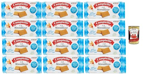 Campiello Novellino light, Kekse ohne Milch & ohne Eier, mit weniger Fett 12x 350g Kuchen Butterkeks + Italian Gourmet polpa 400g von Italian Gourmet E.R.