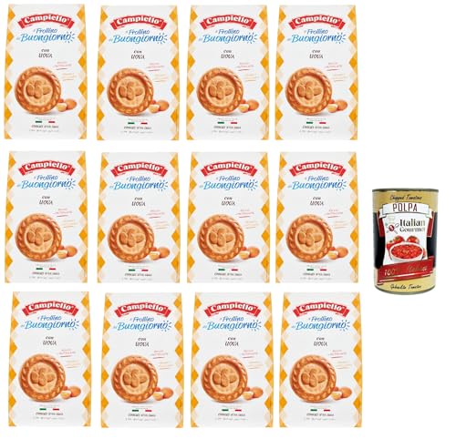 Campiello il Frollino del Buongiorno con Uova, Keks -Shortbread mit Eiern, cookies with eggs, 12x 350 g + Italian Gourmet polpa 400g von Italian Gourmet E.R.