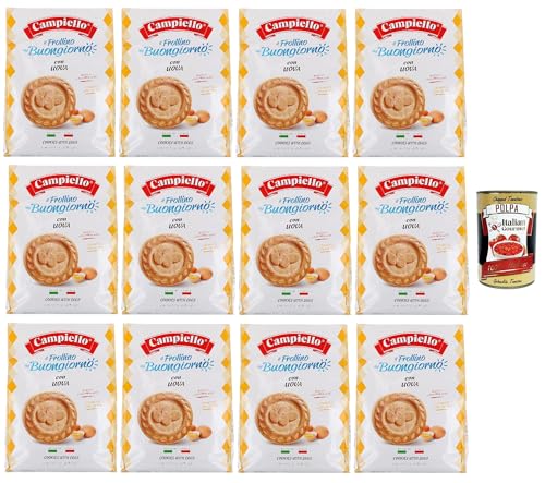 Campiello il Frollino del Buongiorno con Uova, Keks -Shortbread mit Eiern, cookies with eggs, 12x 700 g + Italian Gourmet polpa 400g von Italian Gourmet E.R.