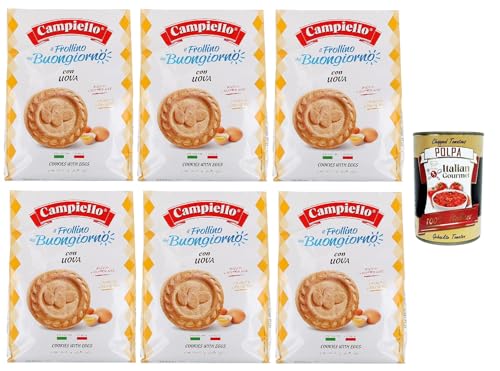 Campiello il Frollino del Buongiorno con Uova, Keks -Shortbread mit Eiern, cookies with eggs, 6x 700 g + Italian Gourmet polpa 400g von Italian Gourmet E.R.