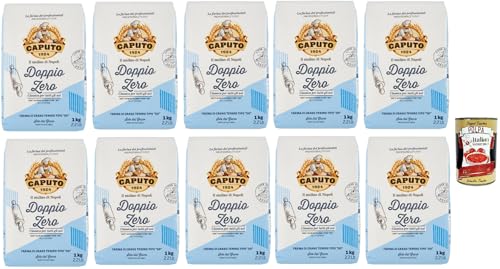 Caputo Doppio Zero Classica, Farina di Grano Tenero Tipo "00", "00" weicher Weizenmehl, Ideal für weiche, leichte Teig, 10x 1 Kg + Italian Gourmet polpa 400g von Italian Gourmet E.R.