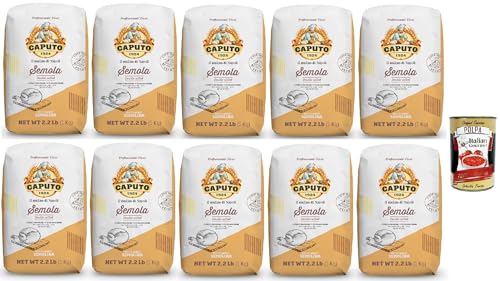 Caputo Semola di grano duro rimacinata, Durum Weizen Grieß, Hartweizengrieß fein für die perfekte Pasta und Pizza 10x 1 Kg + Italian Gourmet polap 400g von Italian Gourmet E.R.