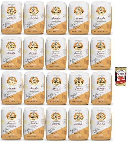 Caputo Semola di grano duro rimacinata, Durum Weizen Grieß, Hartweizengrieß fein für die perfekte Pasta und Pizza 20x 1 Kg + Italian Gourmet polap 400g von Italian Gourmet E.R.