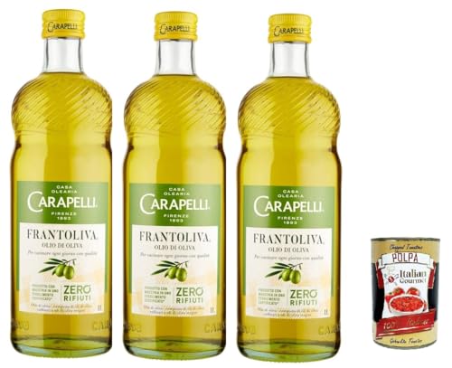 Carapelli Frantolina Olio di Oliva, Mischung aus raffinierten Olivenölen und nativen Olivenölen, 3x 1 L + Italian Gourmet polpa 400g von Italian Gourmet E.R.