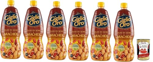 Carapelli Giglio Oro Olio di Semi di Arachide Erdnussöl Speiseöl Frittieröl 100% Italienisches Öl 6x 1Lt + Italian Gourmet polpa 400g von Italian Gourmet E.R.