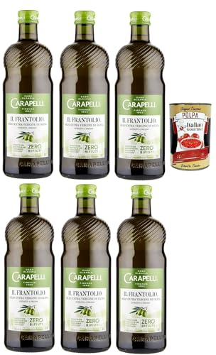 Carapelli Il Frantolio Extra Natives Olivenöl 6x 1L olio extra vergine di oliva + Italian Gourmet polpa 400g von Italian Gourmet E.R.