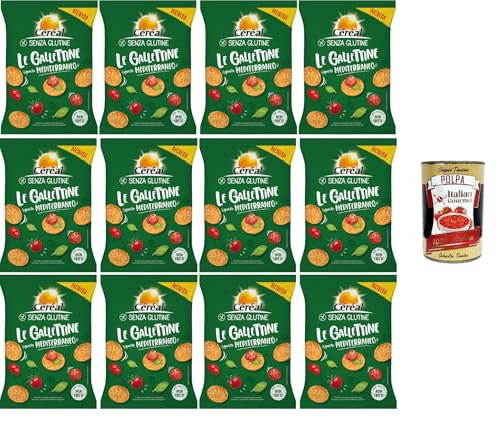 Céréal Le gallettine Gusto Mediterraneo Kekse mit mediterranem Geschmack 12x 70gr + Italian Gourmet polpa 400g von Italian Gourmet E.R.