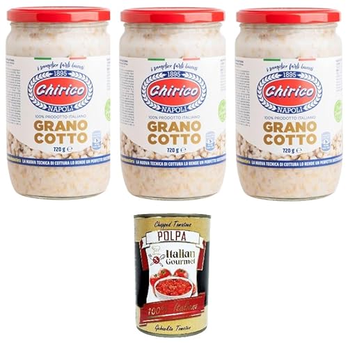 Chirico Grano Cotto per pastiera Napoletana gekochter Weizen für neapolitanische Pastiera 3x720gr+ Italian Gourmet polpa 400gr von Italian Gourmet E.R.