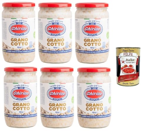 Chirico Grano Cotto per pastiera Napoletana gekochter Weizen für neapolitanische Pastiera 6x720gr+ Italian Gourmet polpa 400gr von Italian Gourmet E.R.