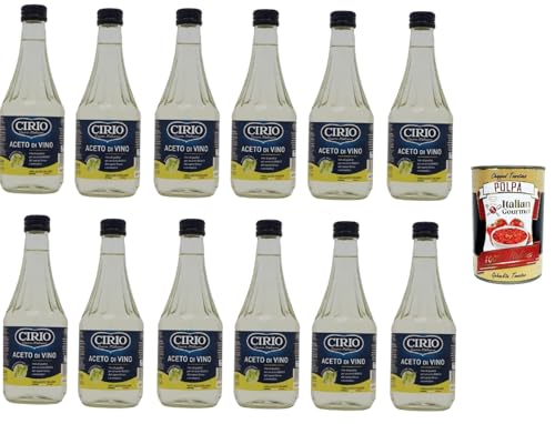 Cirio Aceto Di Vino Bianco Weißweinessig 12x500ml + Italian Gourmet Polpa di Pomodoro 400g von Italian Gourmet E.R.