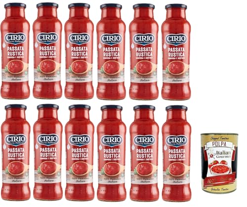 Cirio Passata di Pomodoro Rustica Tomatensauce Tomaten, kochsauce 100% Italienisch 12x 680g + Italian Gourmet polpa 400g von Italian Gourmet E.R.