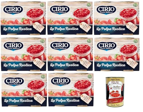 Cirio polpa di pomodoro italiano Rustica, polpa piu, Tomatenpulpe Tomaten sauce 100% Italienisch, ideal für Pizza, 24x 400g + Italian Gourmet polpa 400g von Italian Gourmet E.R.