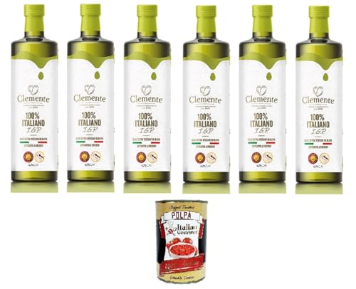 Clemente – natives Olivenöl extra I.G.P. Puglia 6x 750ml+ Italian Gourmet polpa 400g von Italian Gourmet E.R.