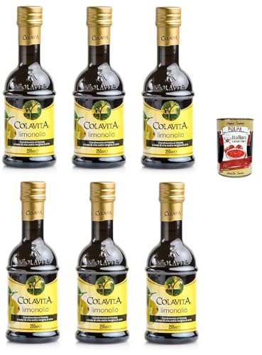 Colavita Limonolio, Olio aromatizzato al limone, Olivenöl extra vergine mit Zitrone 6x 250-ml + Italian gourmet polpa 400g von Italian Gourmet E.R.