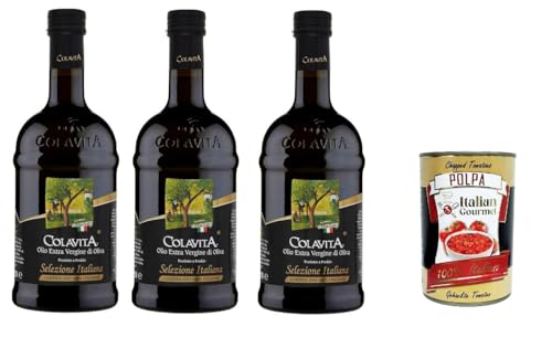 Colavita Olio Extra Vergine Di Oliva Selezione Italiana 3x 500ml, Natives Olivenöl extra 100% italienisch + Italian Gourmet polpa 400g von Italian Gourmet E.R.