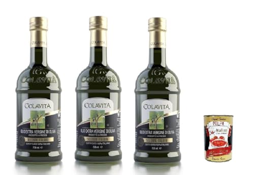 Colavita Olio Extra Vergine Di Oliva Selezione Italiana 3x 750ml, Natives Olivenöl extra 100% italienisch + Italian Gourmet polpa 400g von Italian Gourmet E.R.