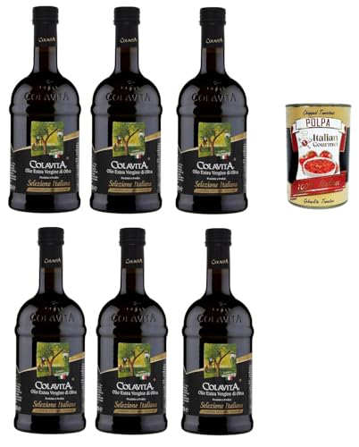 Colavita Olio Extra Vergine Di Oliva Selezione Italiana 6x 500ml, Natives Olivenöl extra 100% italienisch + Italian Gourmet polpa 400g von Italian Gourmet E.R.