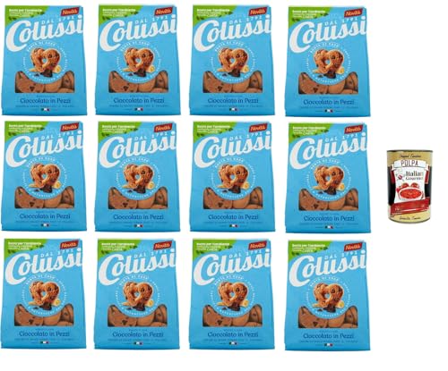 Colussi Biscotti Frollino con Cioccolato in Pezzi Butterkekse mit Schokoladenstückchen Kekse Biscuits 12x500g+ Italian Gourmet polpa 400g von Italian Gourmet E.R.