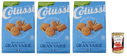 Colussi Gran varie', Mini biscotti, Oswego, Petit, Frühstück Miniaturkekse, butter kekse, biscuits 3x 650g + Italian Gourmet polpa 400g von Italian Gourmet E.R.