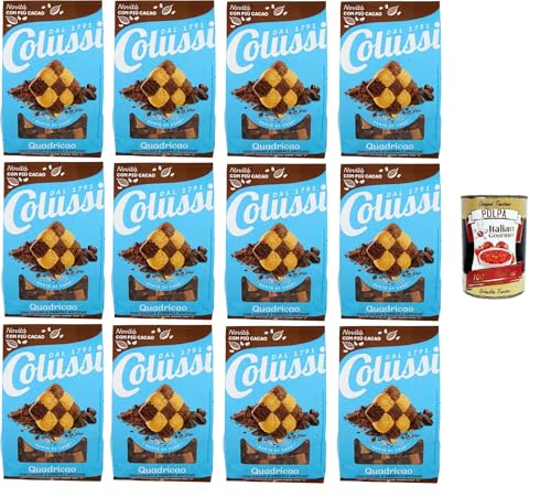 Colussi Quadricao Biscotti con Cacao e Cereali Antichi Kekse mit Kakao und altem Getreide 12x450 g+ Italian Gourmet polpa 400g von Italian Gourmet E.R.