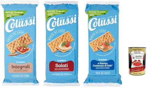Colussi crackers Testpaket salati, -30% sale, integrali 3x 500g + Italian gourmet polpa 400g von Italian Gourmet E.R.