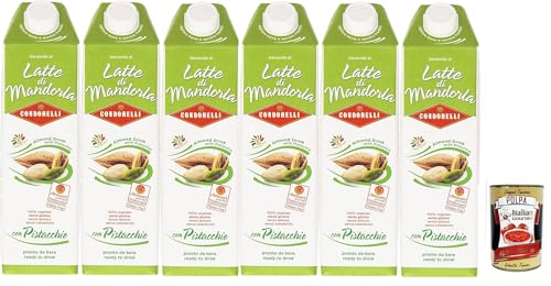 Condorelli Bevanda dolce alla mandorla e pistacchio, almond drink with pistachio, Erfrischendes Mandelgetränk, soft drink 6x 1lt + Italian Gourmet polpa 400g von Italian Gourmet E.R.