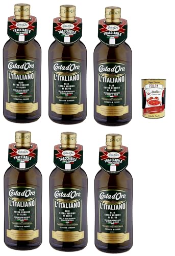 Costa d'oro l'italiano olio extra vergine di oliva, Natives Olivenöl extra 100% italienisch, 6x 1Lt + Italian Gourmet polpa 400g von Italian Gourmet E.R.