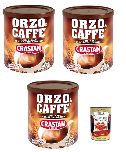 Crastan, Orzo & Caffè, Preparato Solubile, Gerste und Kaffee, Löslich vorbereitet, Gerste Getreidekaffee Kaffee 3x 120g + Italian Gourmet polpa 400g von Italian Gourmet E.R.