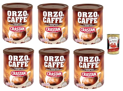 Crastan, Orzo & Caffè, Preparato Solubile, Gerste und Kaffee, Löslich vorbereitet, Gerste Getreidekaffee Kaffee 6x 120g + Italian Gourmet polpa 400g von Italian Gourmet E.R.