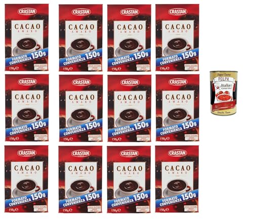 Crastan, cacao in polvere, Kakaopulver, Ideal für süß und cakes, gluten free 12x 150g + Italian Gourmet polpa 400g von Italian Gourmet E.R.