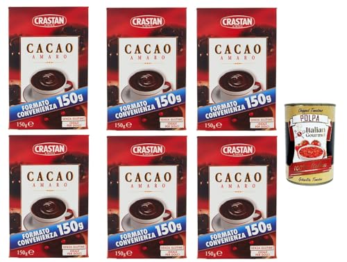 Crastan, cacao in polvere, Kakaopulver, Ideal für süß und cakes, gluten free 6x 150g + Italian Gourmet polpa 400g von Italian Gourmet E.R.